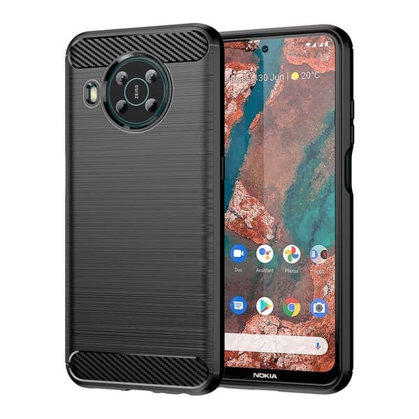 Carbon Nokia X100 Skal Flexible - Musta Black
