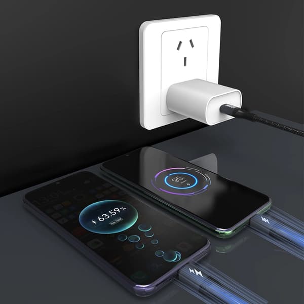 Dudao L3F 2in1 2 x USB-C 100W 1.2m kabel - sort Black