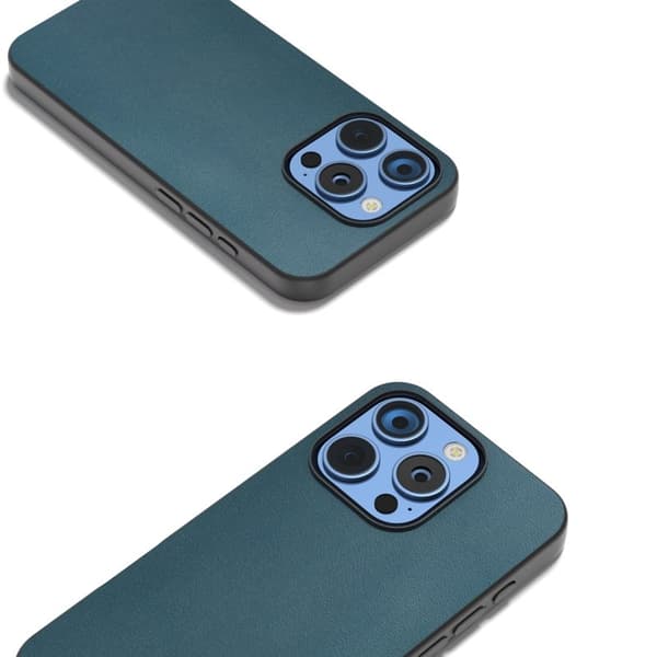 ABEEL Mobilskal till iPhone 16 Pro Äkta Läder + PC + TPU Skydd - Grön