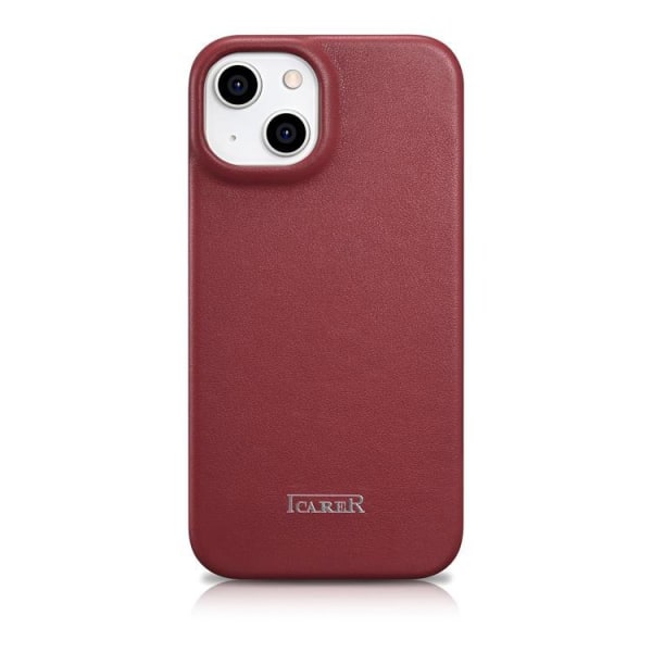iCarer iPhone 14 Plånboksfodral Magsafe CE Läder - Röd