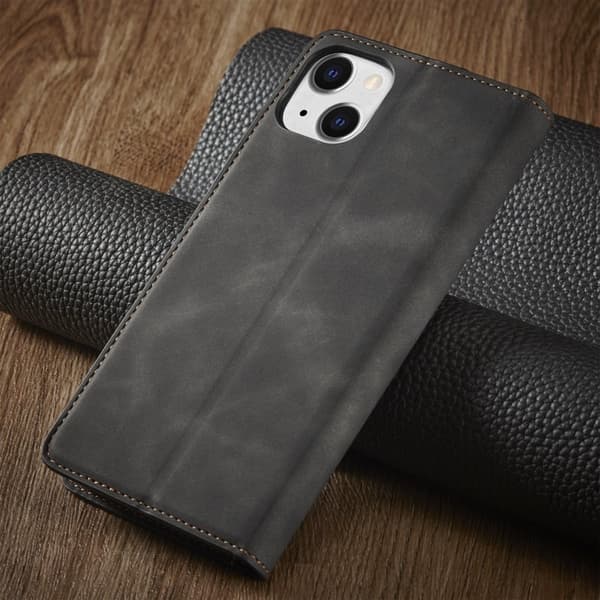 FORWENW iPhone 15 Plånboksfodral i Konstläder - Svart