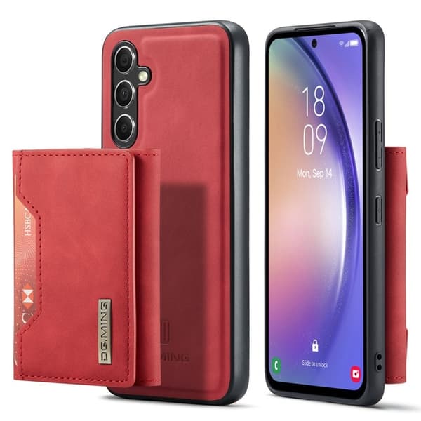 DG.MING Samsung Galaxy A54 5G Konstläder Plånboksfodral Röd