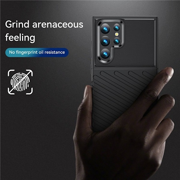 Galaxy S23 Ultra Skal Thunder Twill - Svart Svart