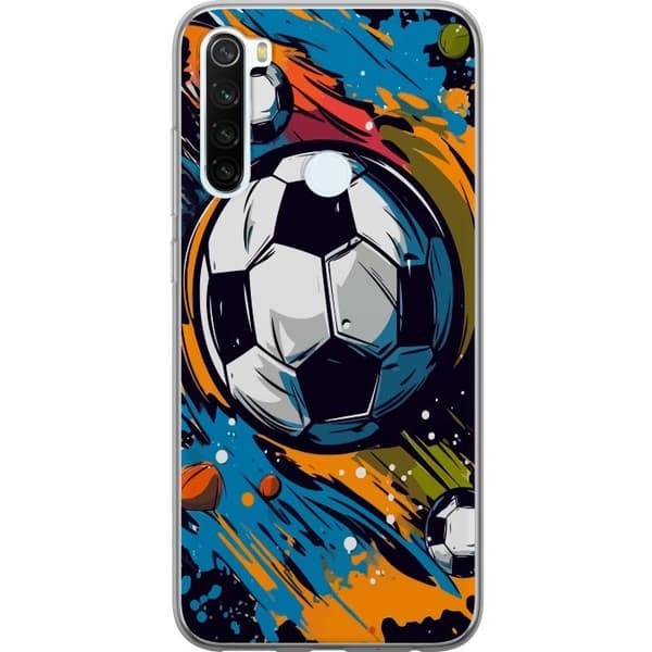 Telefontaske til Xiaomi Redmi Note 8 med fodbolde