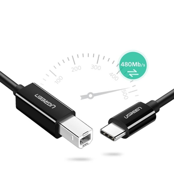 Ugreen USB-C 2.0 til USB-B kabel 1m - Sort