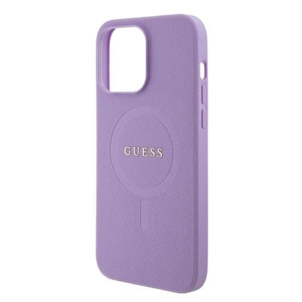 Guess iPhone 15 Pro Max Mobilskal Magsafe Saffiano - Lilla Lila