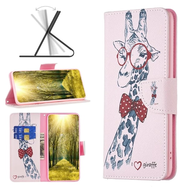 iPhone 15 Pro Plånboksfodral med Tryck - Giraff