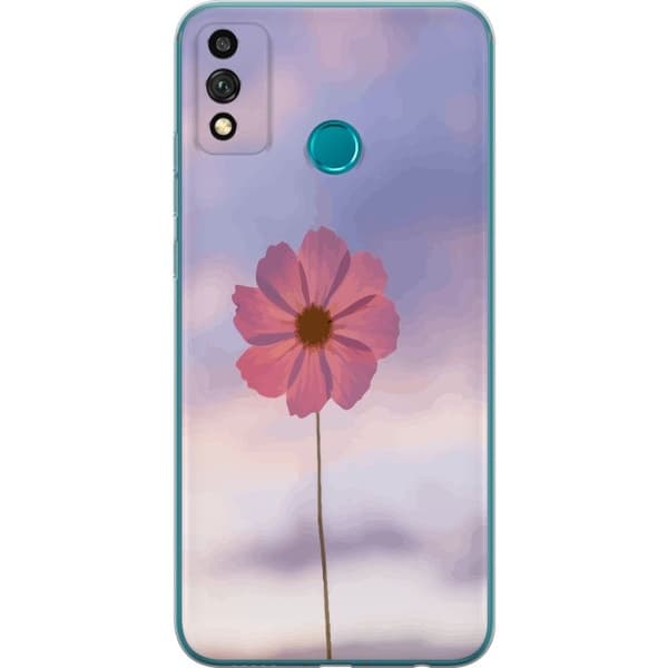 Telefontaske til Honor 9X Lite med Lyserød Blomst