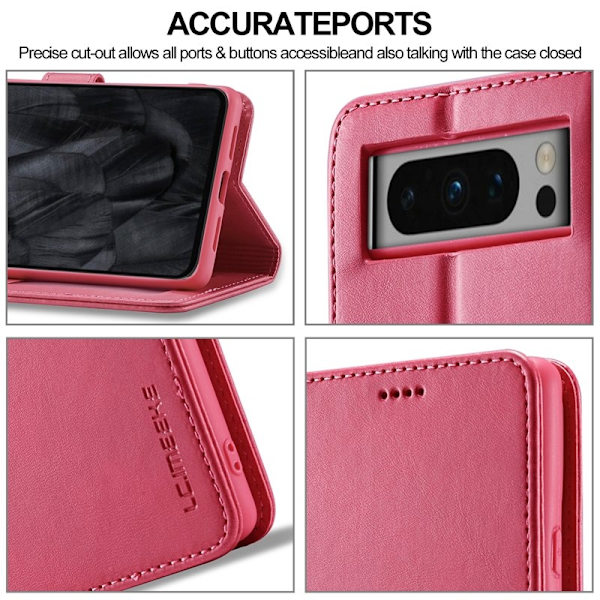 LC.IMEEKE Google Pixel 8 Pro Plånboksfodral Konstläder - Rosa