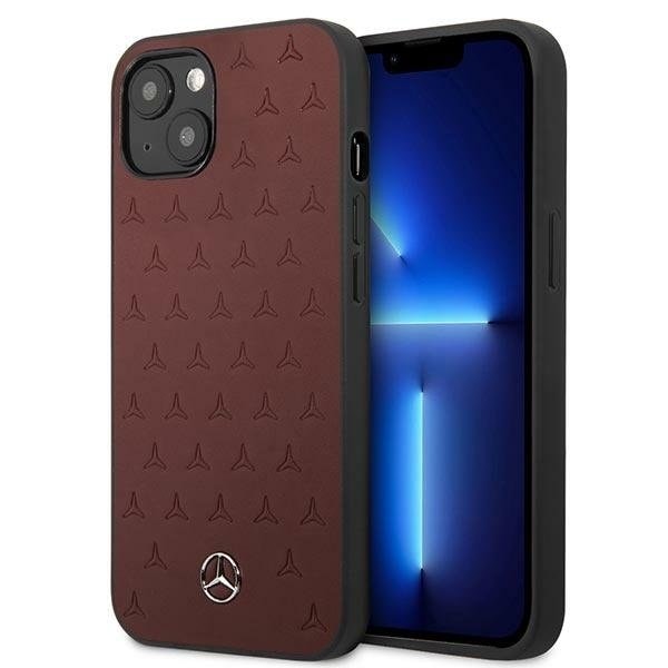 Mercedes Läder Stars Pattern Skal iPhone 13 - Röd Röd
