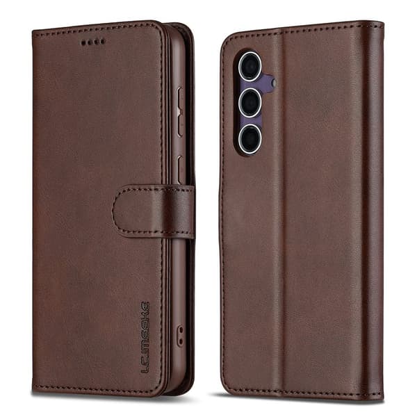LC.IMEEKE Plånboksfodral för Samsung Galaxy S26 Plus Konstläder - Brun