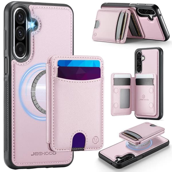 JEEHOOD Samsung Galaxy A26 5G Mobilskal KonstLäder - Rosa Rosa