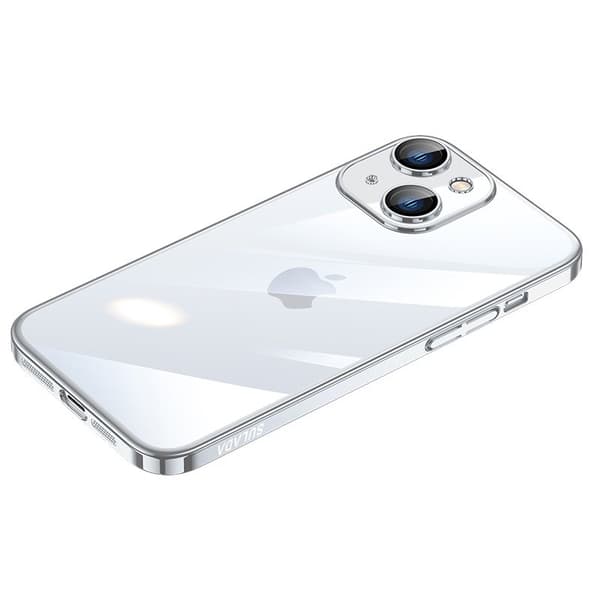 SULADA JINGJIA Mobilskal till iPhone 15 Plus Hård PC Silver Crystal Clear
