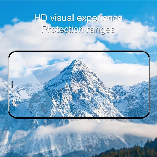 [2-PACK] Härdat Glas Skärmskydd iPhone 12 Mini - Svart Svart