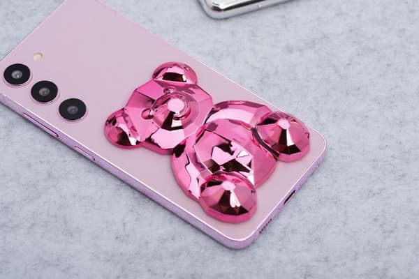 Mobiltelefon Stativ Stick-on BEAR - Pink Rosa