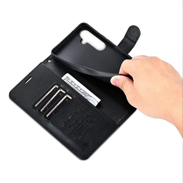AZNS Samsung Galaxy A56 Plånboksfodral Anti-Scratch Konstläder - Svart