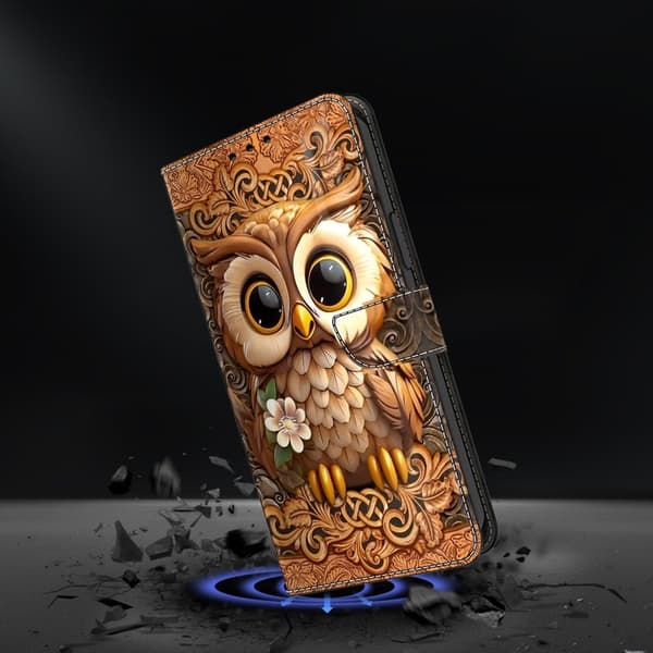 Samsung Galaxy S26 Plånboksfodral TPU + Konstläder Flip - Röd Uggla