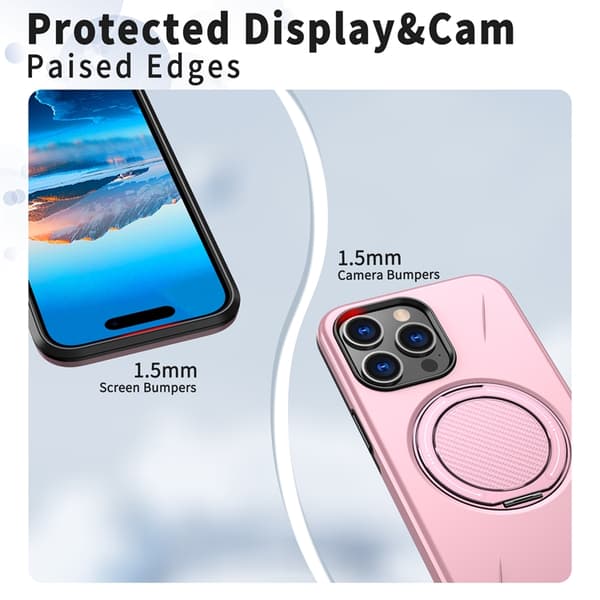 Mobilskal till iPhone 14 Pro Max MagSafe Rotating Kickstand TPU + PC Rosa
