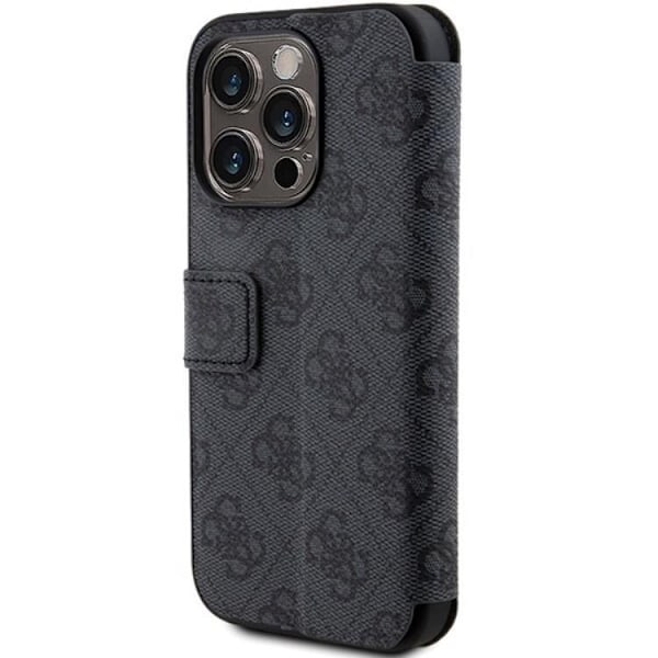 Guess iPhone 15 Pro Plånboksfodral Metall Logo - Grå Grå