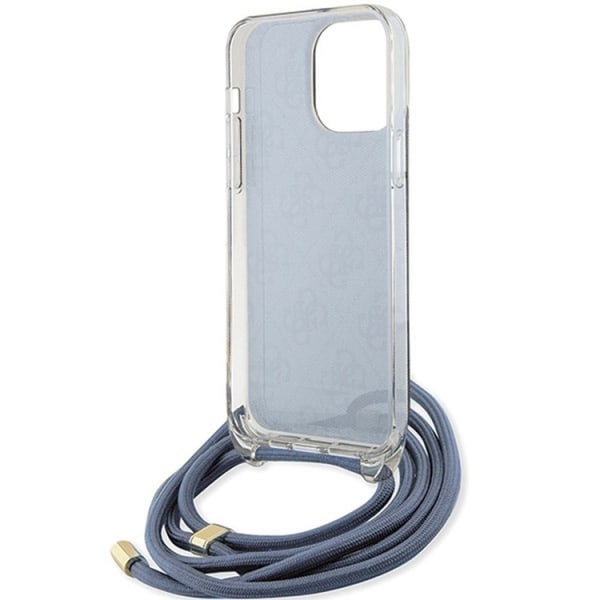 Guess iPhone 15 Pro Mobilhalsband Skal 4G Print - Blå