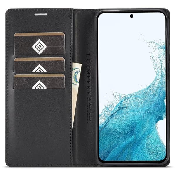 LC.IMEEKE Samsung Galaxy S25 Plånboksfodral Konstläder - Svart