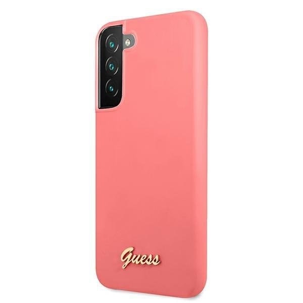 Guess Silicone Script Metal Logo Galaxy S22 Plus - Fuchsia Rosa