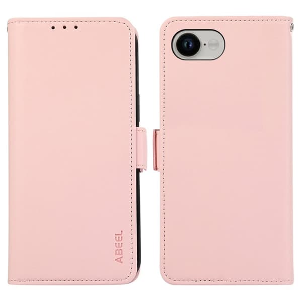 ABEEL Mobilskal till iPhone 16e Konstläder med RFID-Skydd - Rosa