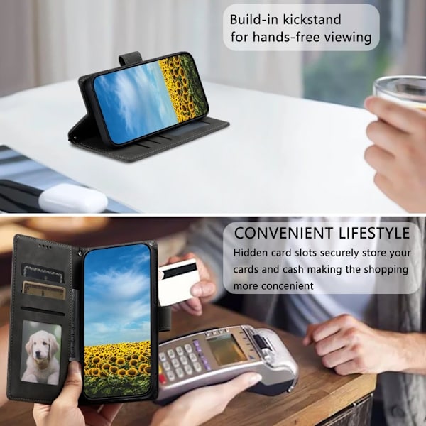 Samsung Galaxy S26 Plånboksfodral Imprägnat Konstläder - Grå