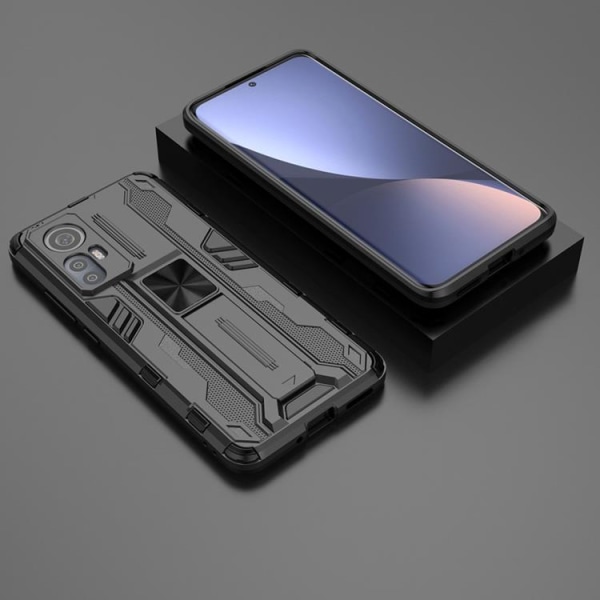 Kickstand Shockproof Skal Xiaomi 12 Pro - Musta