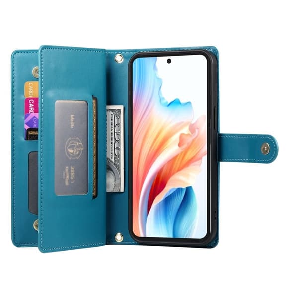 Samsung Galaxy S26 Edge Plånboksfodral Dragkedja Konstläder - Blå