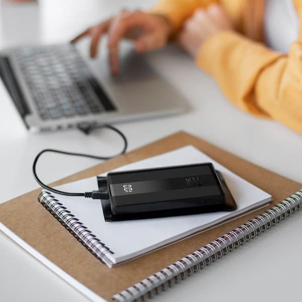 Forcell Strømbank 10000mAh 22.5W PD QC 3A Energo - Sort Svart