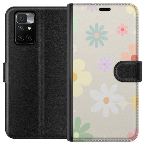 Pungcover til Xiaomi Redmi 10 med falmende blomster