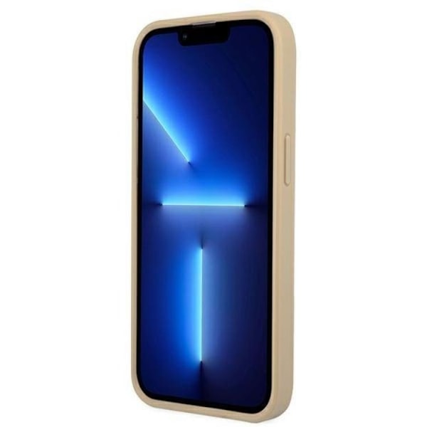 Guess iPhone 13 Mini -kotelo Saffiano Triangle -logo - Beige Beige