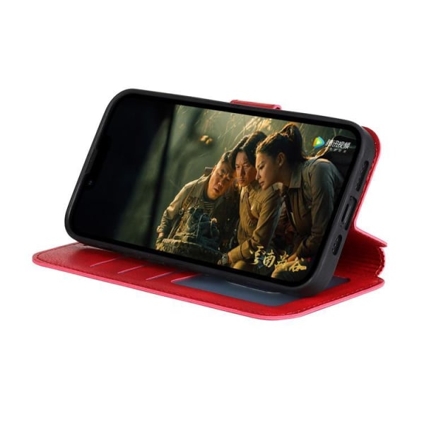 BOOM iPhone 14 Pro Max Plånboksfodral Calfskin - Röd