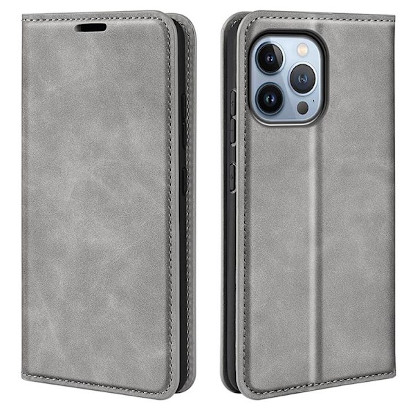 Folio iPhone 14 Pro Max Plånboksfodral  - Grå Gr