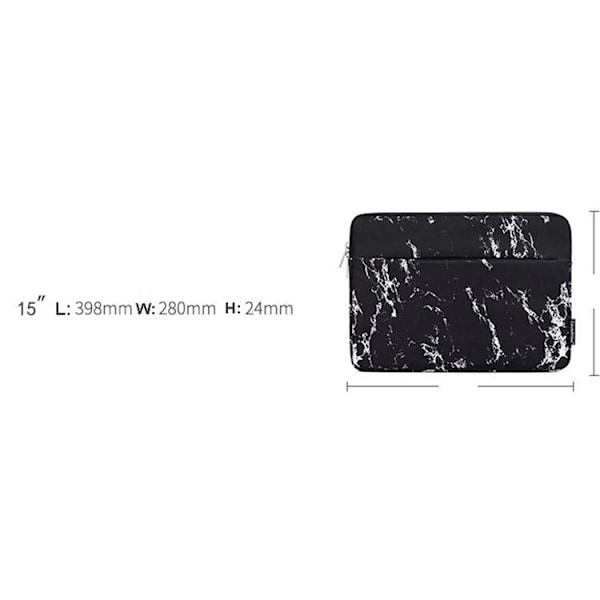 CANVASARTISAN Datorfodral 15" Marble H32-11 - Svart Svart
