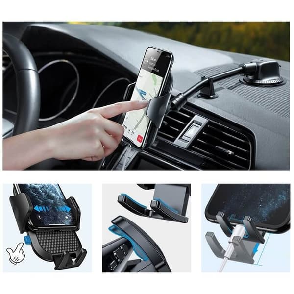 Joyroom Long Arm Dashboard Car Mount - Svart Svart