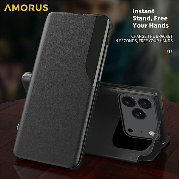 Amorus Mobilskal till iPhone 17 Pro Max Folio Flip Stativ - Grön Grön