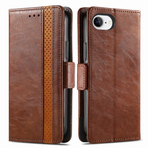 CASENEO Mobilskal till iPhone 16e KonstLäder - Dark Brown