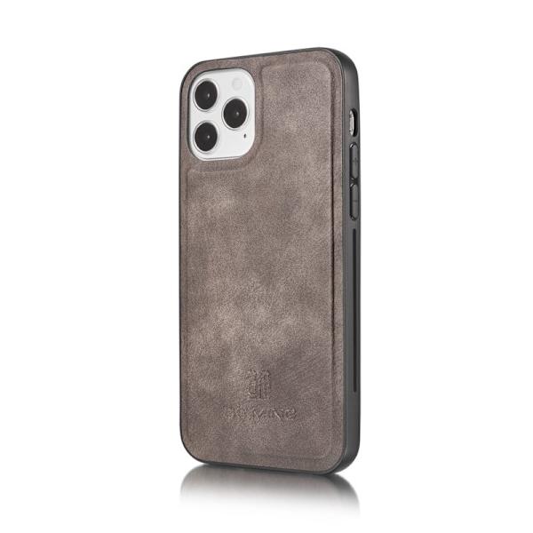 DG.MING 2-in-1 Plånboksfodral i Äkta läderför iPhone 12 Pro Max - Grå