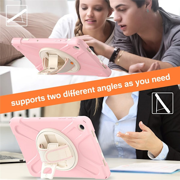 Mobilskal till Galaxy Tab A9 Plus Silikon Rotary Kickstand Rosa