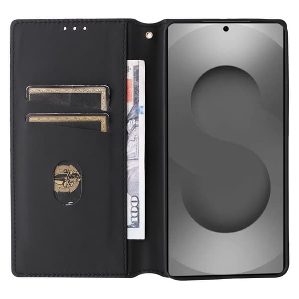 Samsung Galaxy S26 Ultra Plånboksfodral Rhombus Pr präglat Konstläder - Silver