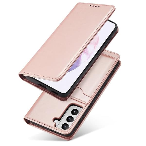 Galaxy S22 Plus Plånboksfodral Magnet Stand - Rosa Rosa