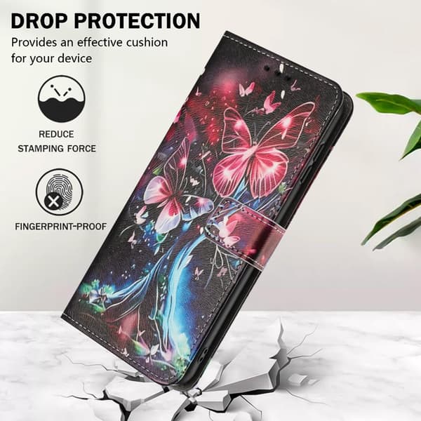 Plånboksfodral för Samsung Galaxy S26 Plus Mönstertryck Konstläder - Fjärilsträd