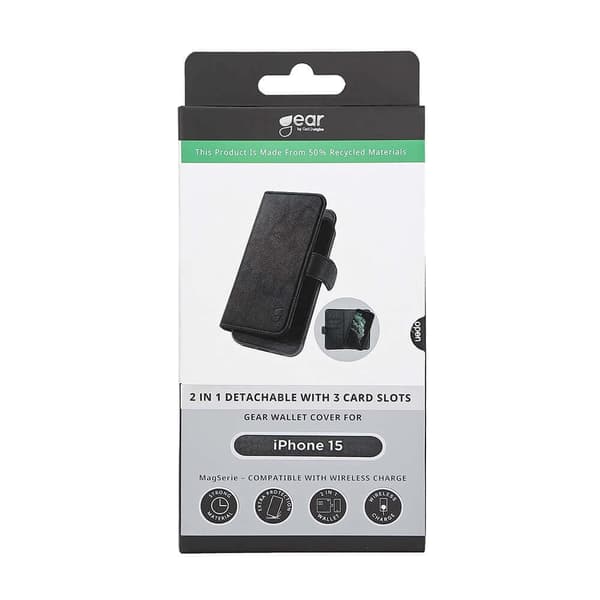 [2i1] Gear iPhone 15 Pungetui Magsafe - Sort Black
