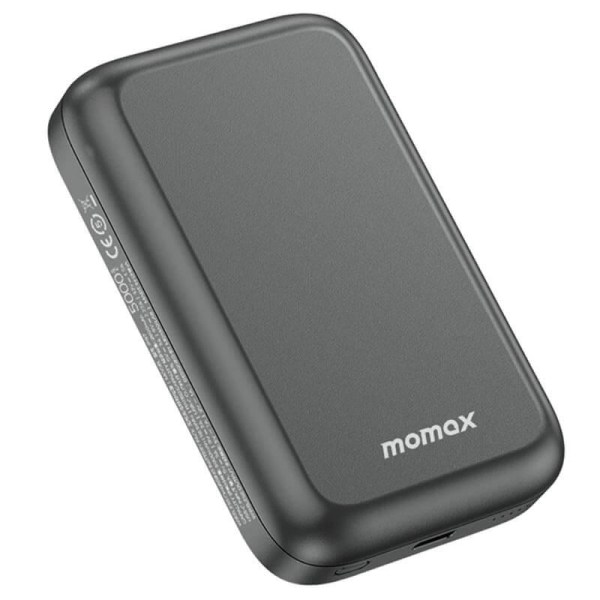 Momax Magsafe magneettinen langaton Powerbank 5000 mAh - musta Black