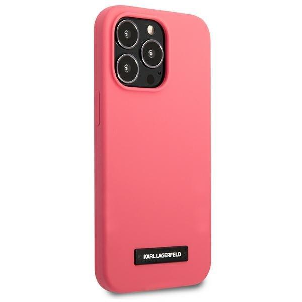 Karl Lagerfeld iPhone 13/13 Pro -kuori Silicone Plaque - Fuchsia