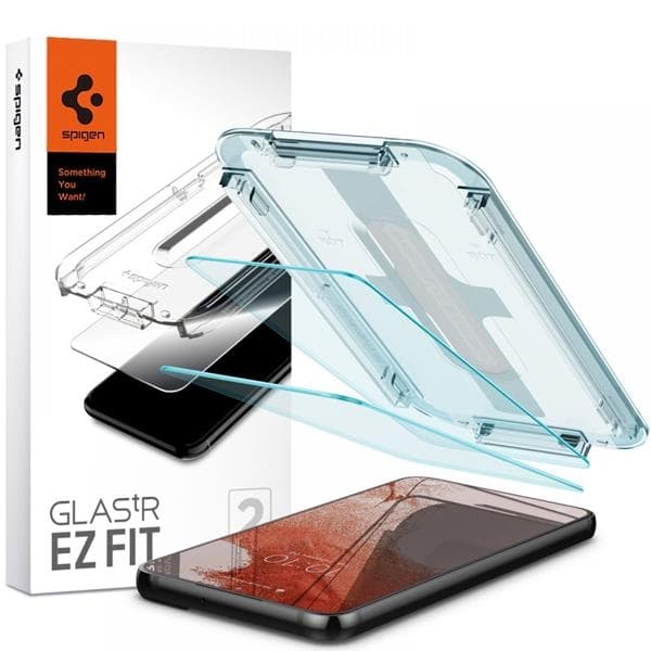 Spigen EZ-FIT Härdat Glas Skärmskydd 2-Pack Galaxy S22 Transparent