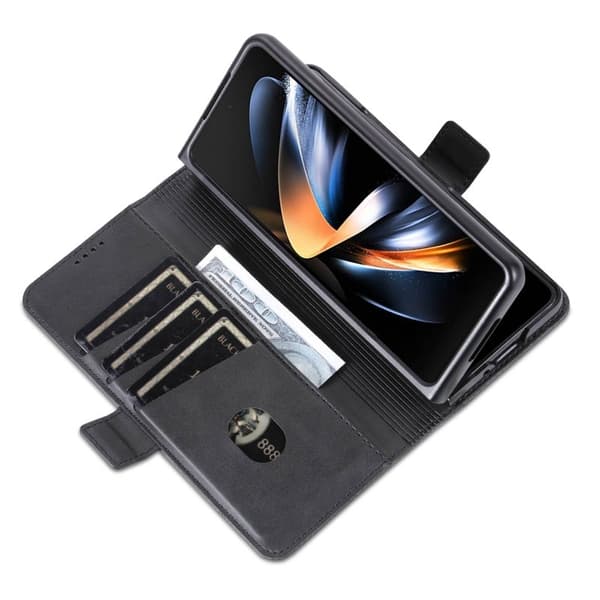 AZNS Samsung Galaxy Z Fold3 5G Plånboksfodral Konstläder - Svart