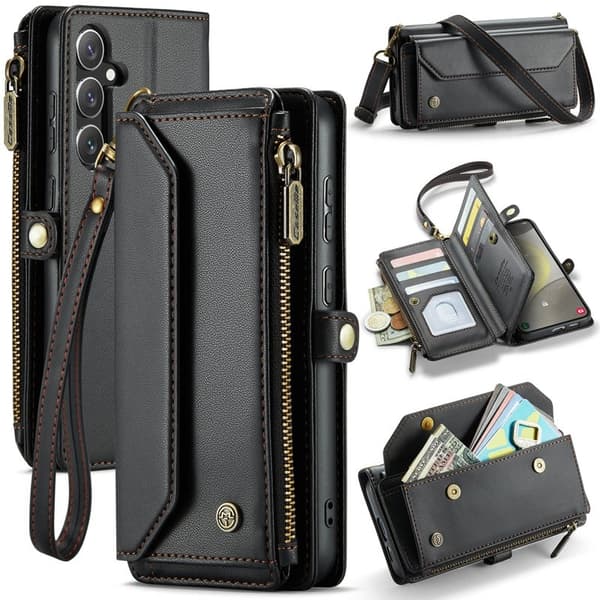 CASEME Plånboksfodral Konstläder för Samsung Galaxy S25+ - Svart